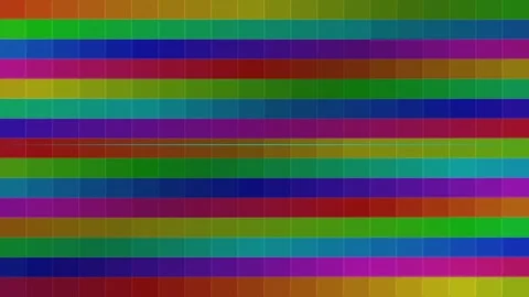 A vibrant grid pattern featuring horizontal stripes of diverse rainbow colors Video stock 335117796