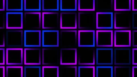 Vibrant Grid Pulse Blue and Violet Square Sync Loop Stock Footage 312455761
