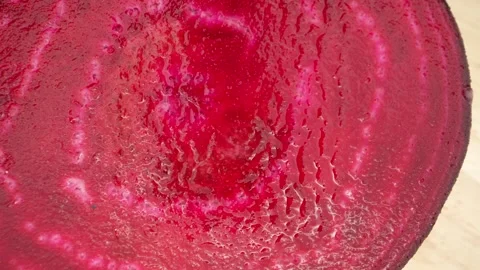 A vibrant half beetroot with intricate details Stock Footage 244801398