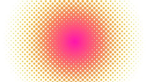 Vibrant halftone dot pattern with gradient background in pink orange and yellow Stock Illustration