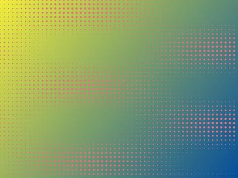 Vibrant halftone dot pattern on yellow and blue gradient background for cre.. 스톡 일러스트