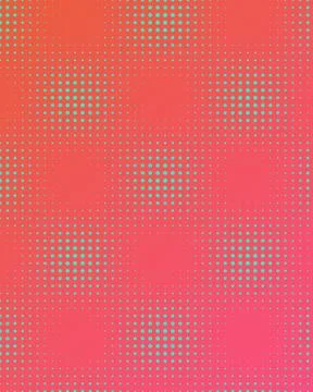 Vibrant Halftone Pattern Background with Cyan Dots on Pink and Red Gradient.. Stock Illustration