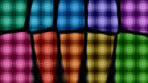 Vibrant halftone pattern blocks moving on digital screen Stock Footage 335938285