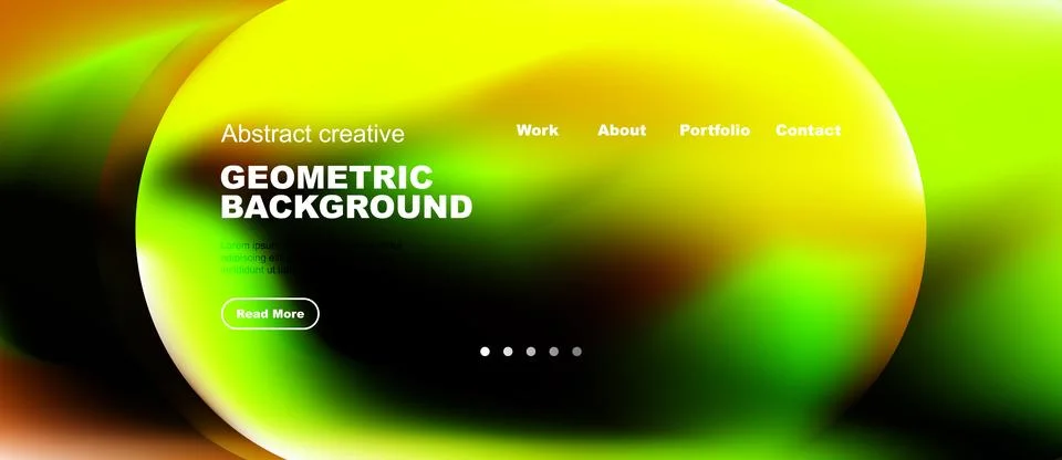 Vibrant header design. Fluid shapes, bright colors, text elements present. Ilustração Stock