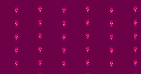 Vibrant Heart-Shaped Arrow Pattern on Deep Burgundy Background Stock Footage 309909322