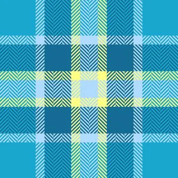 Vibrant herringbone plaid pattern in cool blues and pale yellows.  Perfect fo Stock Illustration