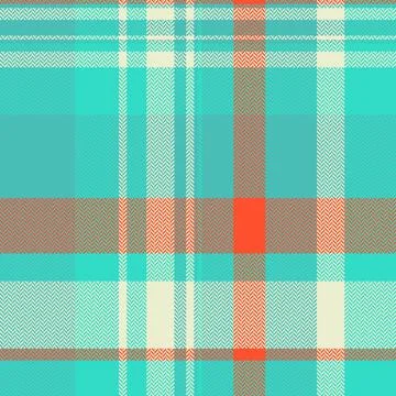 A vibrant herringbone plaid pattern featuring teal and orange lines on a soft Stock Illustration