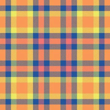 Vibrant herringbone plaid pattern in warm, cheerful colors.  Perfect for te.. Stock Illustration