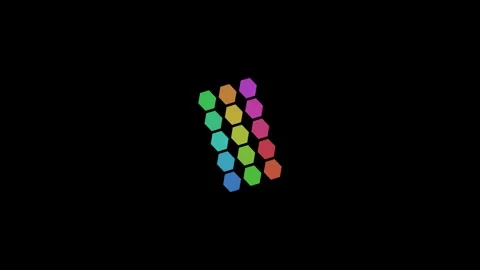 Vibrant hexagon cluster glowing in a dark void 库存影片 335255861