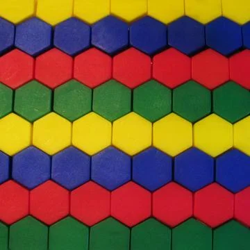 Vibrant Hexagon Mosaic Pattern Stock Photos