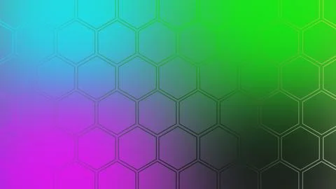 Vibrant hexagonal gradient background with a smooth transition of colors an.. 스톡 일러스트