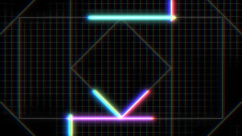 Vibrant hexagonal grid with intersecting lines an intriguing display of colors Stock Footage 303537756