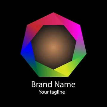 Vibrant Hexagonal Spectrum Logo 스톡 일러스트