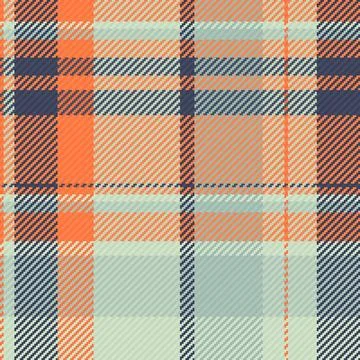 A vibrant, highresolution plaid fabric texture featuring orange, teal, and .. Stock Illustration