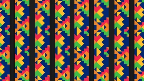 Vibrant Hispanic Heritage Geometric Pattern Loop with Colorful Mexican Folk  Stock Footage 342835362