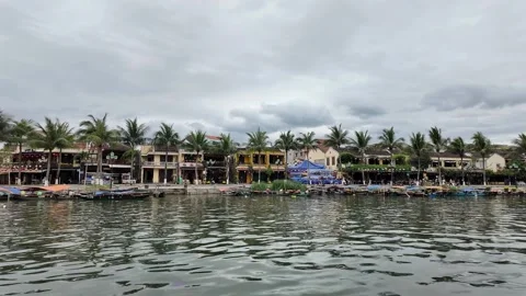 Vibrant Hoi An Riverside Scene Stock Footage 288684509
