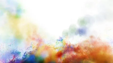 Vibrant Holi powder explosion isolated on a white background, close-up with copy Stock Illustration