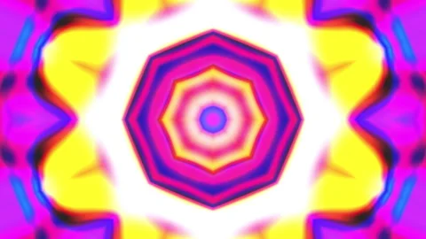 Vibrant Holographic Kaleidoscope Octagonal Pattern with Cosmic Ripple Effec.. Stock Footage 343142042
