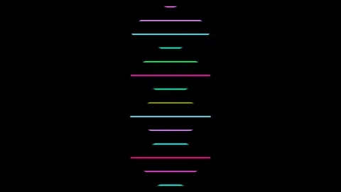 Vibrant horizontal lines on black form a dynamic pattern Stock Footage 338288416