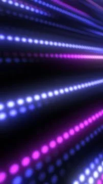 Vibrant horizontal rows of purple and blue glowing lights creating a futuri.. Stock Illustration
