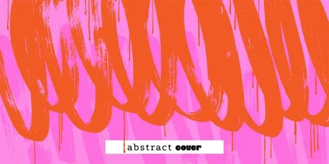 Vibrant horizontal vector background with swirling red paint ribbons and Stock Illustration