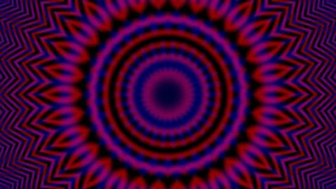 Vibrant, hypnotic pattern radiates from center outward Stock Illustration