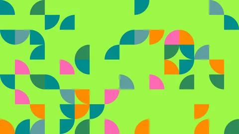 This vibrant image features a collection of geometric shapes and colors on .. Stock Illustration