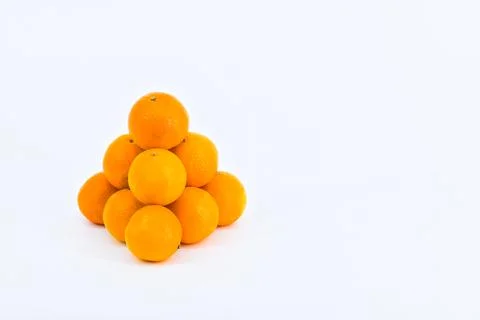 A vibrant image showcasing mandarins on a white background. Stock Photos