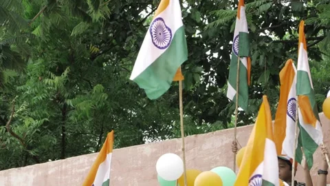 Vibrant Indian Flag Fluttering with Pride - A Symbol of Unity and Progress Stock Footage 316930498