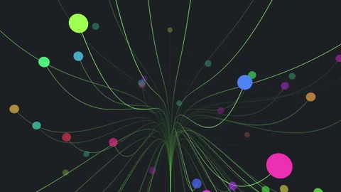Vibrant interconnected dot network forms captivating web-like pattern Stock Footage 263540335