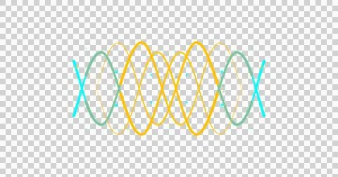 Vibrant interconnected waves on black background Stock Illustration