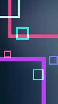 Vibrant intersecting lines and outlined squares create a futuristic abstrac.. Stock Illustration