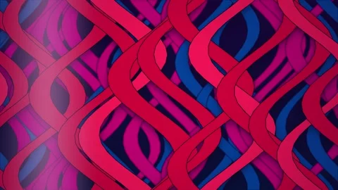 Vibrant interwoven ribbon bands flow in a seamless loop Stock Footage 342862281