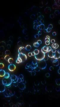 Vibrant iridescent glowing soap bubbles Illustrazione stock
