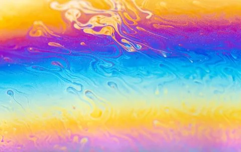 Vibrant iridescent soap bubble surface with swirling colors and patterns 스톡 일러스트