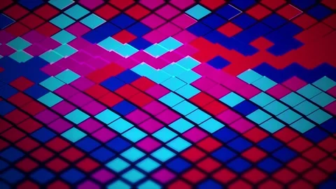 Vibrant isometric diamond tiles shift in a seamless loop Stock Footage 341493788
