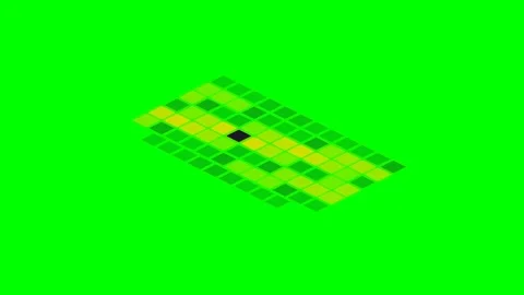 A vibrant isometric grid pattern featuring alternating green pixel squares Stock Footage 340266462