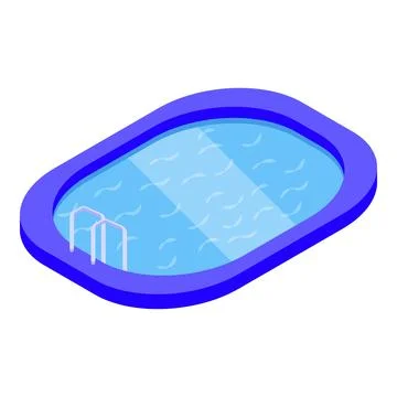 Vibrant, isometric vector of a swimming pool with ladder, perfect for design Stock Illustration