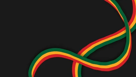 Vibrant Juneteenth Celebration Background with Pan-African Colors and Flowi.. Stockbeeldmateriaal 340034220