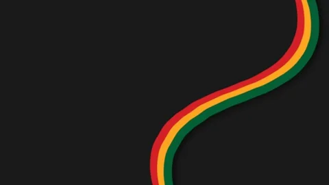 Vibrant Juneteenth Freedom Colors Waving on Black Background. Stock Footage 340034225