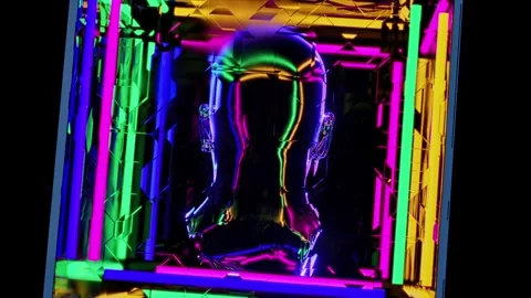 Vibrant kaleidoscope of neon patterns for an electrifying party atmosphere Stock Footage 294174166