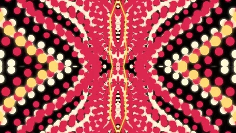 Vibrant Kaleidoscope Pattern with Red Yellow White. Video stock 329929827