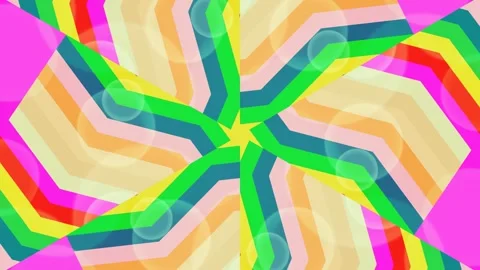 Vibrant Kaleidoscope Pattern Rotation Animation. Vídeo Stock 330956178