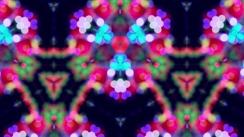 Vibrant kaleidoscope pattern with symmetrical geometric shapes and vivid colors. Stock Footage 313808520