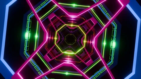 Vibrant kaleidoscope patterns for dynamic VJ performances at night events 스톡 동영상 296217811