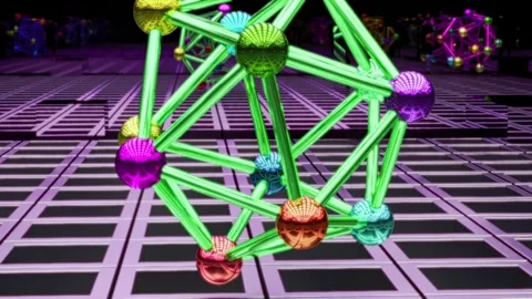 Vibrant kaleidoscope patterns for endless VJ loop music experiences Stock Footage 294346451