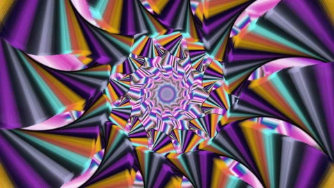 Vibrant Kaleidoscopic Abstract Pattern Bright Colors and Symmetrical Design Video stock 305083475