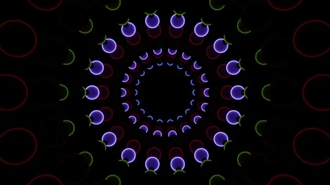 Vibrant kaleidoscopic loop for immersive VJ performances at music events Stock Footage 293680035