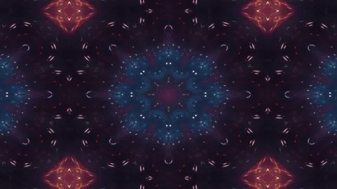 A vibrant, kaleidoscopic pattern featuring bright stars and swirling colors. 動画素材 292595365