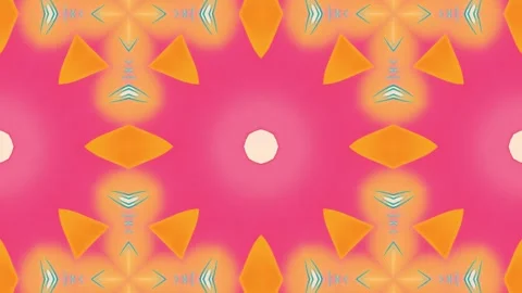 A vibrant kaleidoscopic pattern featuring turquoise and orange shapes. 動画素材 292594705